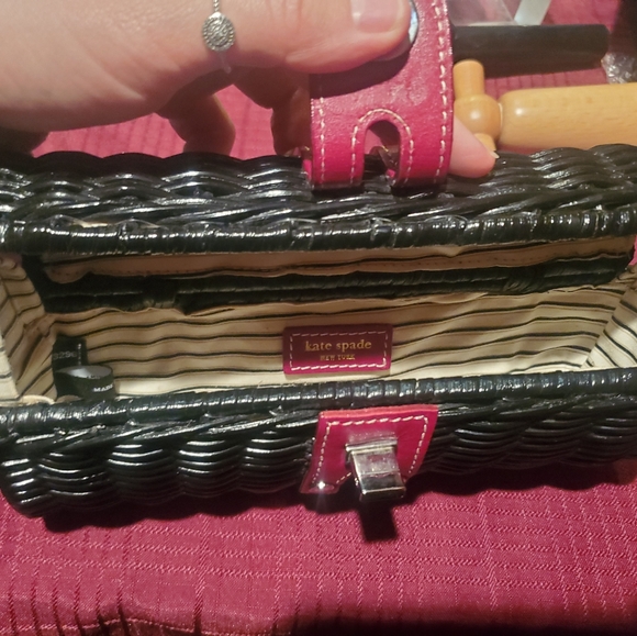 Kate Spade New York Black Wicker Clutch Purse - Picture 2 of 2